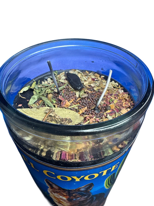 El Coyote Prepared Candle for Protection, Luck & Strength – 7 Day Spiritual Candle